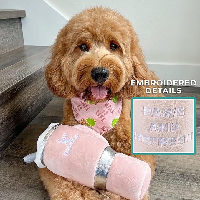 Haute Diggity Dog Snuggly Cup, Plush Designer Dog Toys with Interactive Squeaker, Stimulating Pet Enrichment, Machine-Washable & Safe Materials for All Breeds, One Size