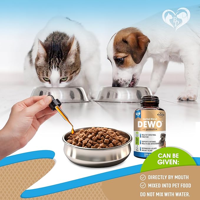 Natural Intestinal Defense for Dogs & Cats – Herbal Cleanse with Black Walnut & Probiotic – Promotes Healthy Gut & Flora Balance – Advanced Broad Spectrum Formula – Made in USA