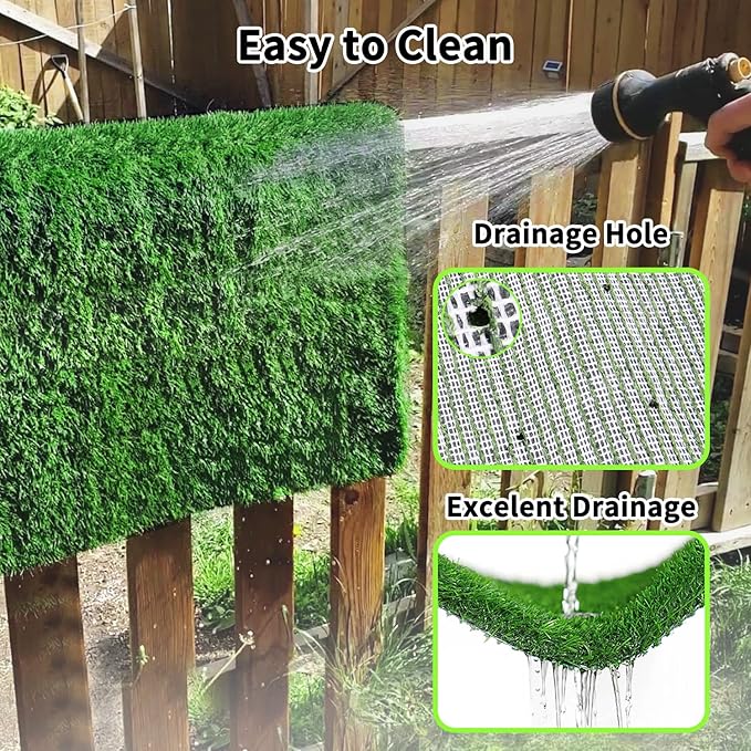 Grass Pad for Dogs 59.1 x 39.4 inches, Strong Absorbency Soft and Real Grass for Pets Potty Training, Easy to Clean Fake Grass for Dog Indoor Outdoor Use (1 Pack)