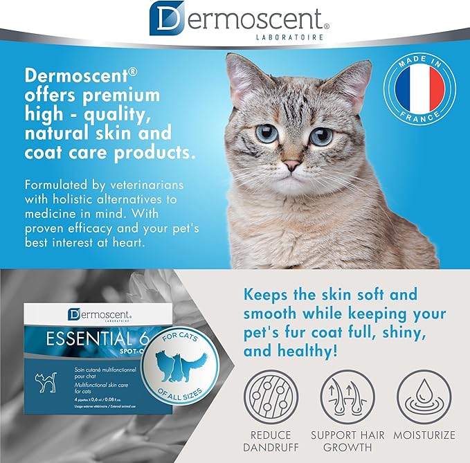 Bayer Dermoscent Essential 6 Spot On Skin Care for Cats Pet Itch Remedies
