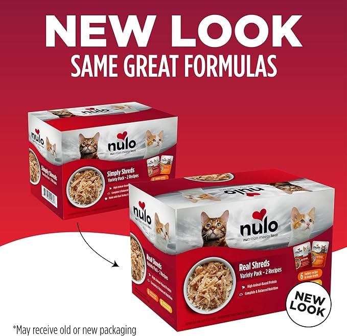 Nulo Real Shreds Food Topper Nutrition for Cats & Kittens, Variety Pack, 2.5 Ounce Pouches, 12 Count