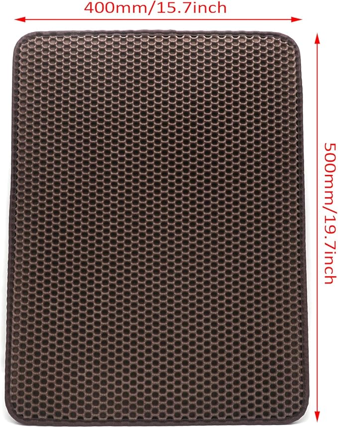 HTTMT- (20x15.7 inch) Pet Supplies Cats Litter & Housebreaking 40X50 Brown Cat litter Mat Double Layer Pad Trapper Folding Pad EVA Foam Rubber