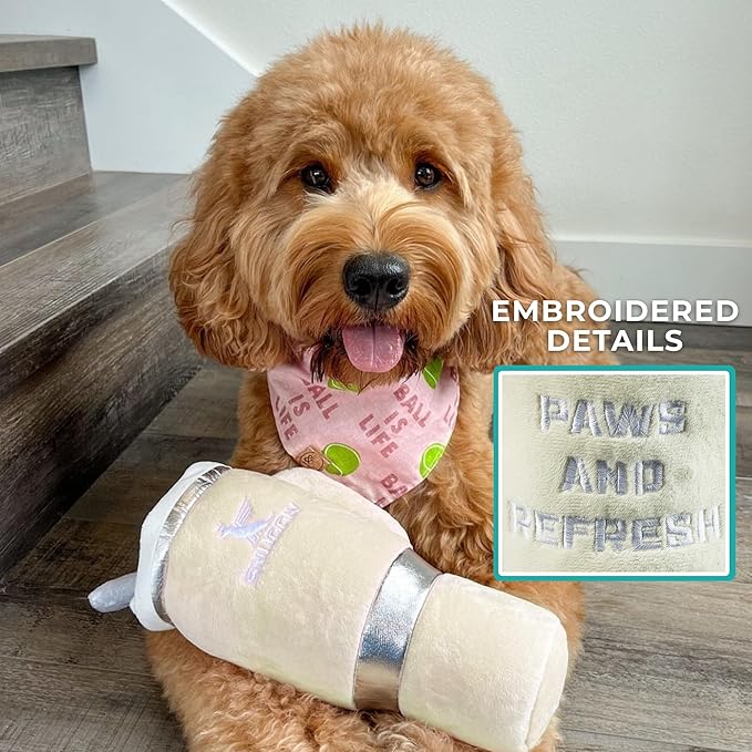 Haute Diggity Dog Snuggly Cup, Plush Designer Dog Toys with Interactive Squeaker, Stimulating Pet Enrichment, Machine-Washable & Safe Materials for All Breeds, One Size