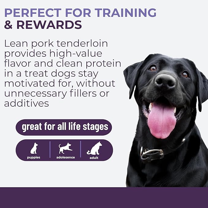 Momentum Carnivore Nutrition Freeze-Dried Pork Tenderloin Dog Treats & Cat Treats – Single-Ingredient, High-Protein, Grain-Free, Lean & Naturally Tender – Made in USA – 3.5 oz Bag