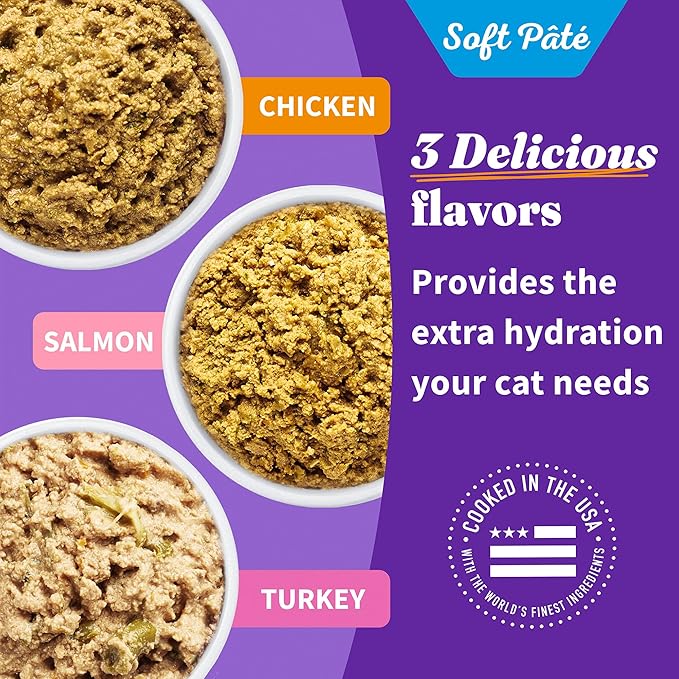 Halo Wet Cat Food Variety Pack, Grain Free Three Canned Wet Cat Pate, Chicken Stew, Salmon Stew & Turkey Stew, 5.5 Oz Can (Pack of 12)