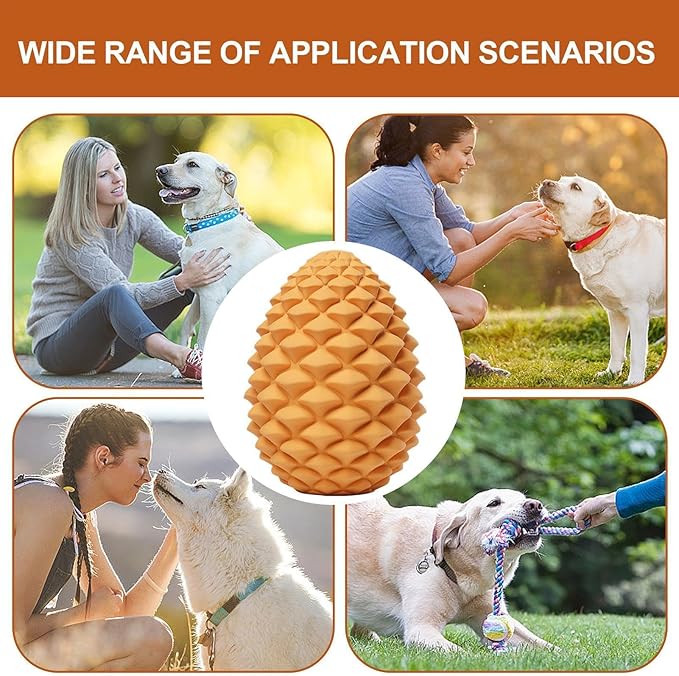 Treat Dispensing Dog Toys - Tough Rubber Chew Pine Cone, Bite-Resistant Pet Toy | Dogs Puppies Supplies for Treat Dispensing, Teeth Cleaning, Chewing, Playing Interactive Fun Training Toy