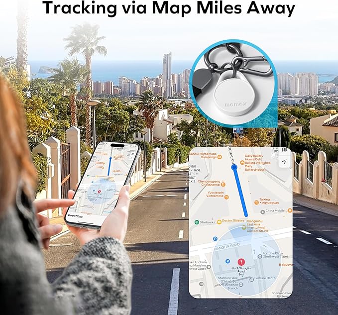 MOMAX Key Finder Luggage Tracker Smart Tag for Key, BR10 (White, 1 Pack)