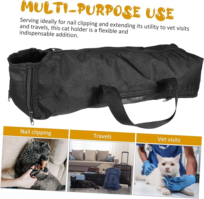 Cat Bathing Bag for Nail Trimming and Grooming Breathable Mesh Carrier for Pet Care Versatile Holder for Vet Visits and Travel Secure Zippered Design