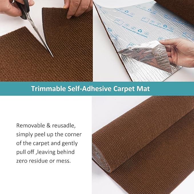 Cat Wall Scratcher，Couch Corner Protectors for Cats，78.7 * 15.8in Adhesive Carpet Remnants Roll，Sticky Furniture Scratch Guards(Brown)
