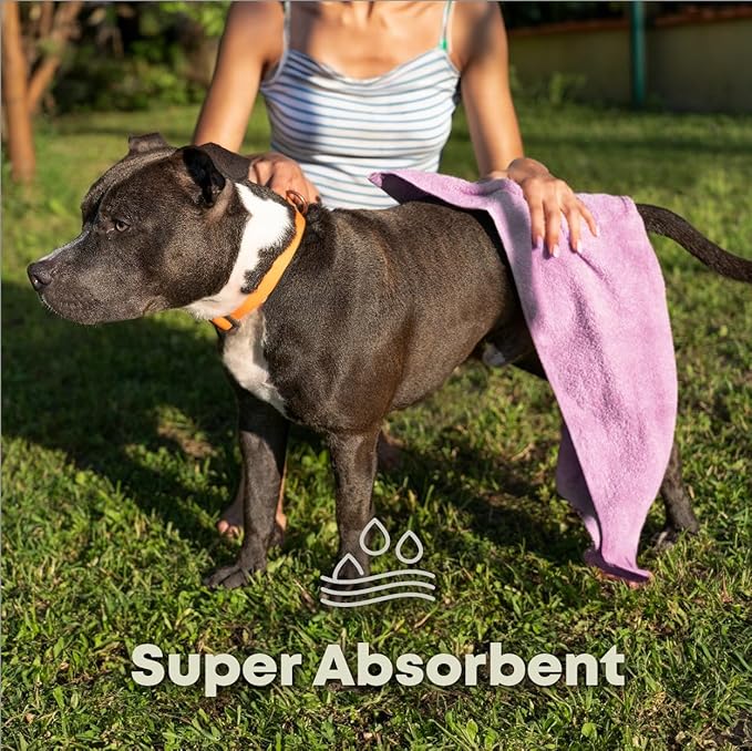 Extra Large Dog Towel Soft Absorbent Bath Pet Towels for Drying Dogs, Elastic Terry Microfiber Soft Towel, Machine Washable, Quick Dry, Multipurpose (L, XL, 2XL) (Red, L)