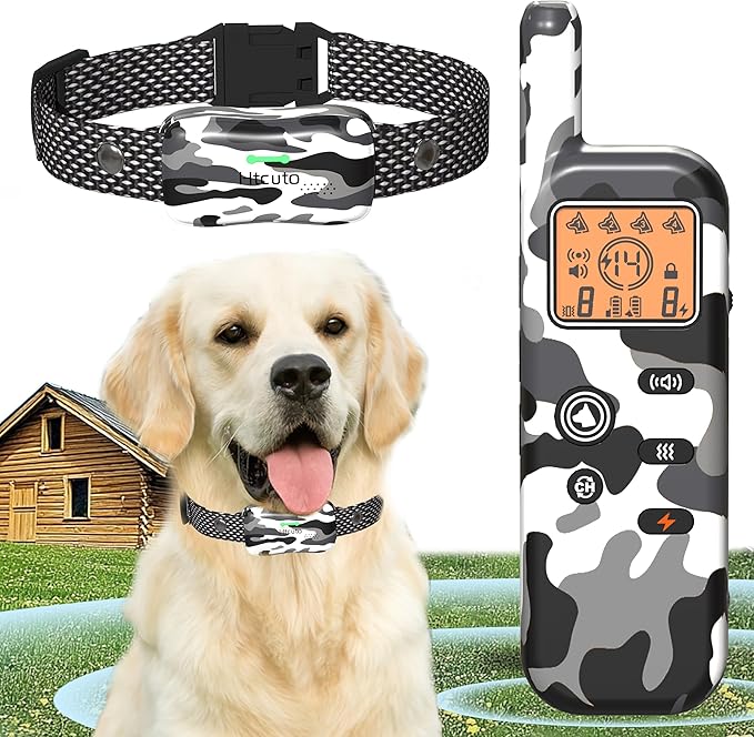 GT1-Wireless Dog Fence & Ultrasonic Training Collar - 1160-Yard Adjustable Boundary for Outdoor, 4 Modes (Beep/Vibration/Static/Ultrasonic), Waterproof, 185-Day Standby-1 Dog