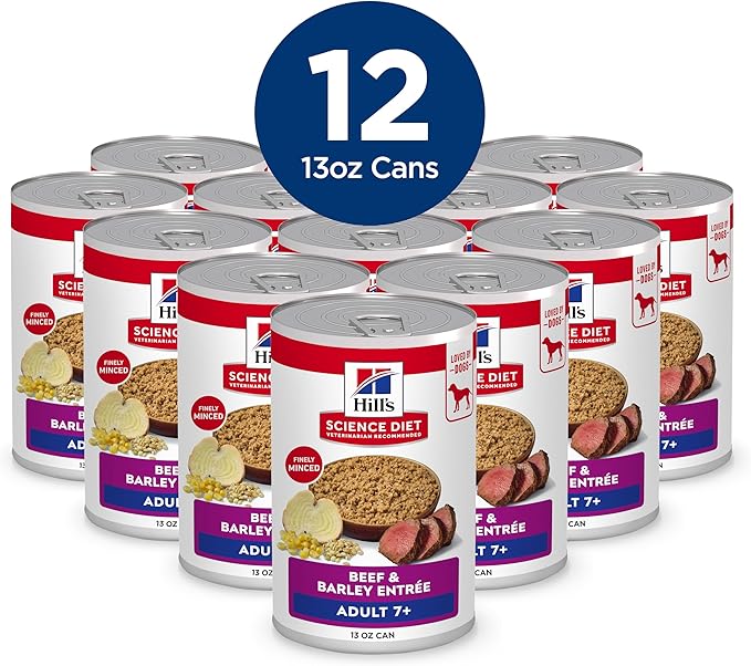 Hill's Science Diet Adult 1-6 Premium Nutrition Wet Dog Food, Beef & Barley, 13 oz. Cans, 12-Pack