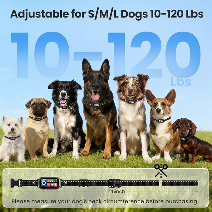 Upgraded Dog Bark Collar, NATGOVOD Smart Barking Collar with 5 Modes & 5 Adjustable Sensitivity & Bark Counter, Waterproof Automatic Shock Collar for Small Medium Large Dogs 10-120lbs