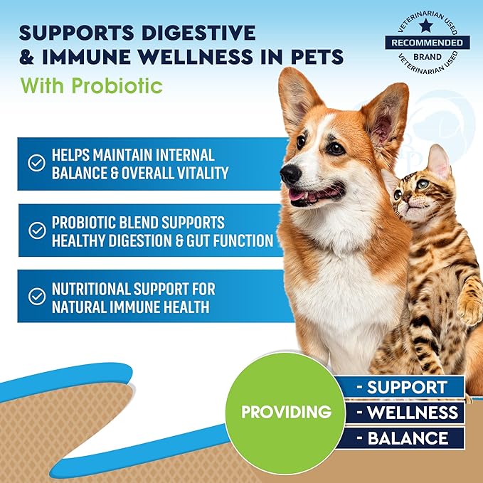Natural Intestinal Defense for Dogs & Cats – Herbal Cleanse with Black Walnut & Probiotic – Promotes Healthy Gut & Flora Balance – Advanced Broad Spectrum Formula – Made in USA