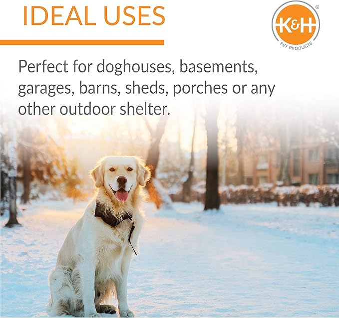 K&H Pet Products Lectro-Kennel Heated Outdoor Dog Pad, Durable Rigid ABS Plastic Waterproof Heated Pad for Dog & Cat Houses Outdoor, Washable Cover, Safety Listed - Medium 22.5 X 16.5in Black 60W