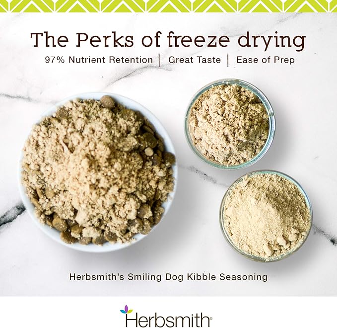 Herbsmith Kibble Seasoning – Freeze Dried Rabbit & Duck – DIY Raw Coated Kibble Mixer - Dog Food Topper for Picky Eaters, 3.8 oz [Bundle x3 Units]
