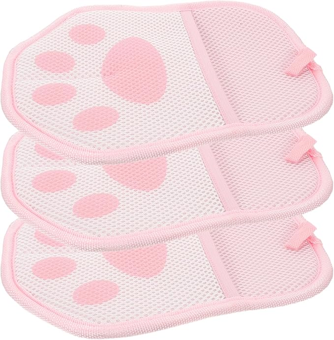 SUPVOX 3pcs Pet Hair Removal Gloves Static Electrostatic Grooming Mitts for Cats and Dogs Reusable Pink Hair Cleaning Gloves for Shedding and Bathing