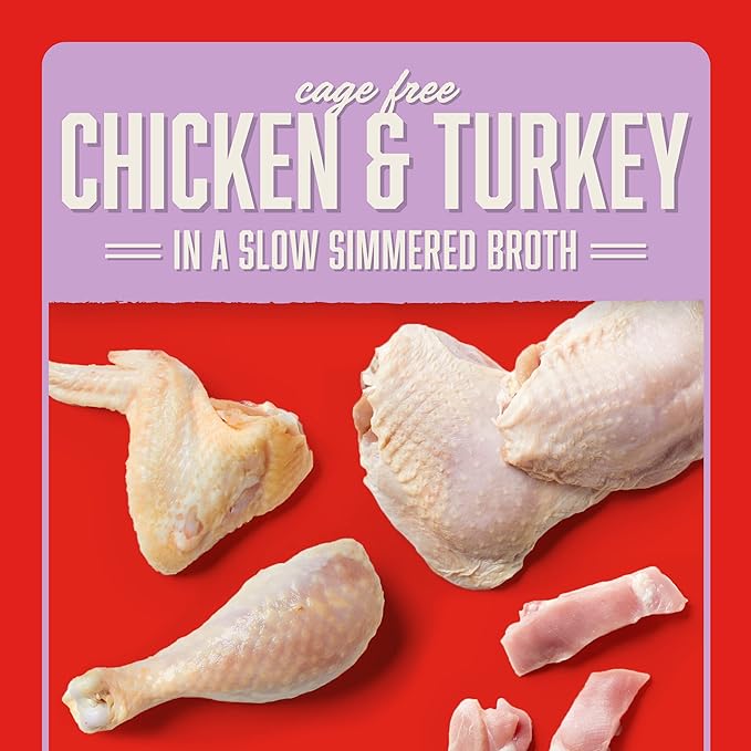 Stella & Chewy's Cage Free Chicken & Turkey Shredrs - Premium Dog Food Pouches - Perfect for Picky Eaters - 12 Pack, 2.8oz Each
