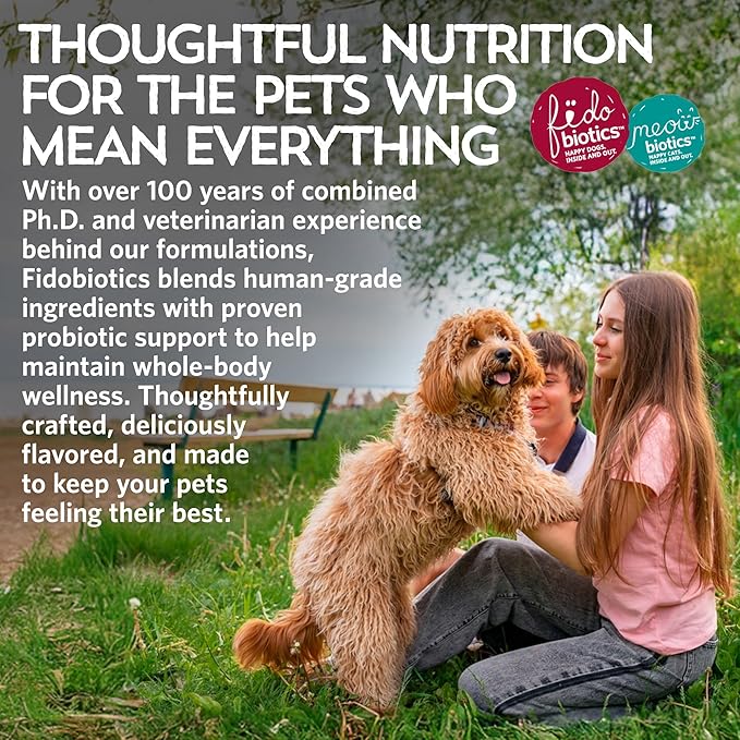 Fidobiotics Goat Milk Powder for Dogs, Mix and Serve Nutrition and Hydration Support with Prebiotics, Probiotics, & Postbiotics, Naked Nanny Flavor, 32oz