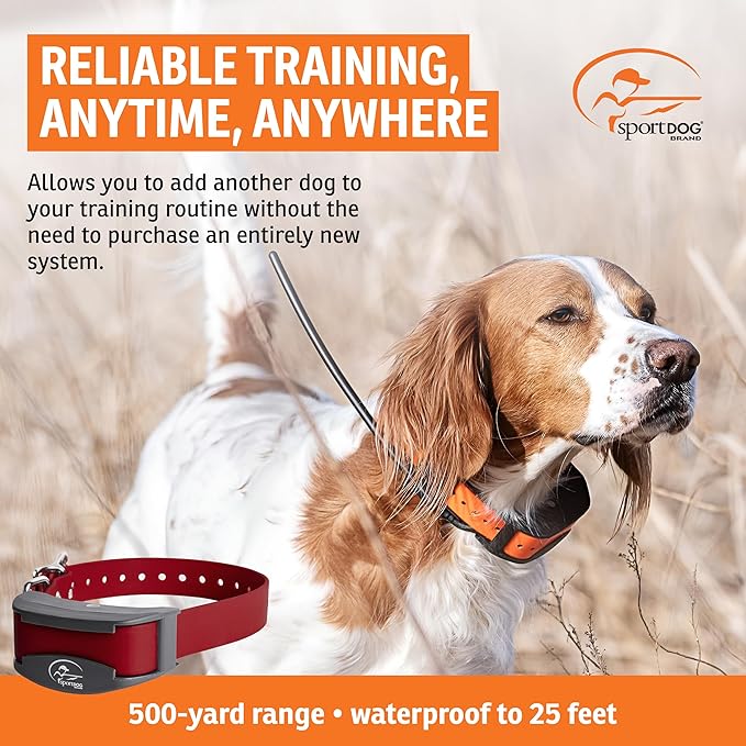 SportDOG Brand FieldTrainer 425XS Add-A-Dog Collar for Stubborn Dogs - Additional, Replacement, or Extra Collar for Your Remote Trainer - Waterproof and Rechargeable with Tone, Vibration, and Shock