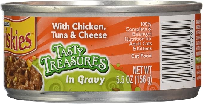 Friskies Canned Tasty Treasures Cat Food, Chicken & Tuna, 5.5 oz, 1 pack