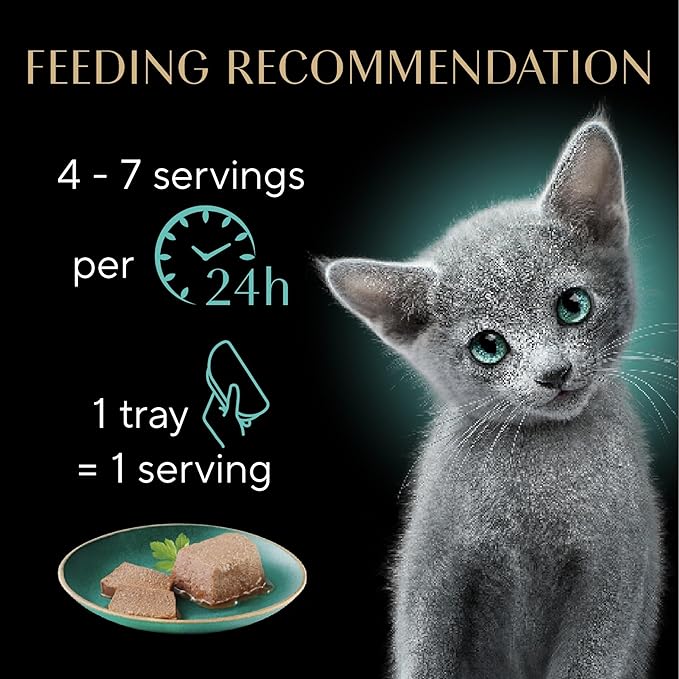 Sheba Perfect Portions Kitten Wet Food, Pate Cat Food Wet Entree, Salmon Recipe, 2.6 oz. Twin-Pack Trays (24 Count, 48 Servings)