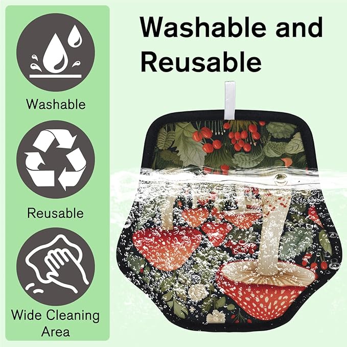 Reusable Pet Hair Removal Glove Mushrooms Plants Magic Brush for Cat & Dog Hair Remover for Car, Sofa, Bedding, Clothes - 9x9 Mitt Washable