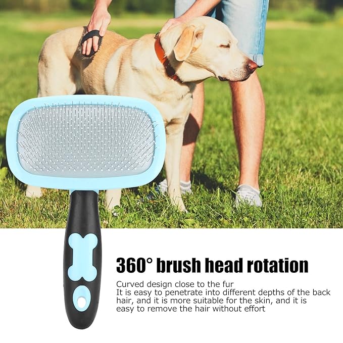 for Cat, for Dog, Deshedding Brush, 360 Degree Rotation, Hair Comb, Removal, Grooming Tool, Pet Supplies (With a little blue)
