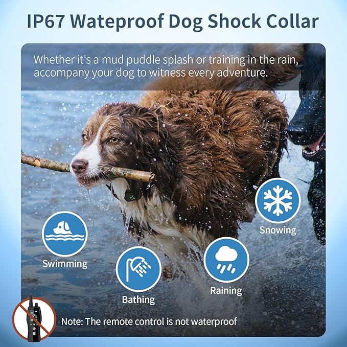 Dog Shock Collar, 4900FT Dog Training Collar with Call Function & LED Light, IP67 Waterproof Rechargeable E-Collar for Dogs 10-120Ibs,4 Training Modes for All Breeds