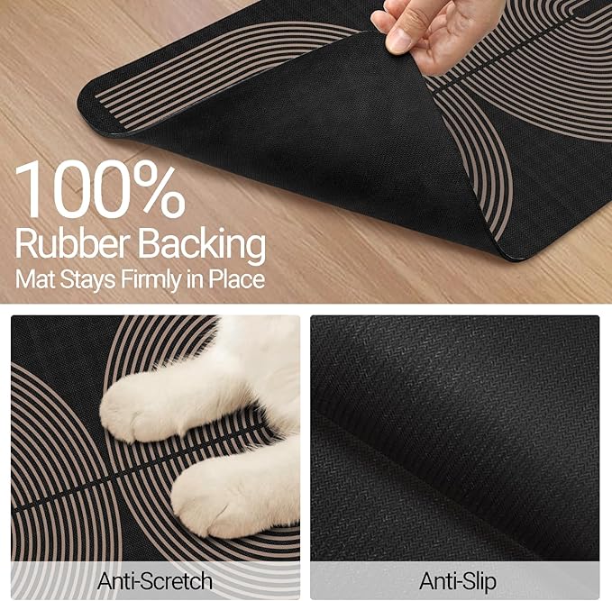 Dog Food Mat, Absorbent Waterproof Non-Slip Pet Cat Bowl Feeding Mat for Food & Water Pet Supplies 16 * 24"