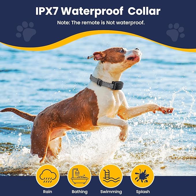 Wireless Dog Fence, Electric Fence for Dogs,Training Collar with Remote Control 3800FT Range, Portable Dog Perimeter Collar with 3 Training Mode Flash Light & Waterproof Pack