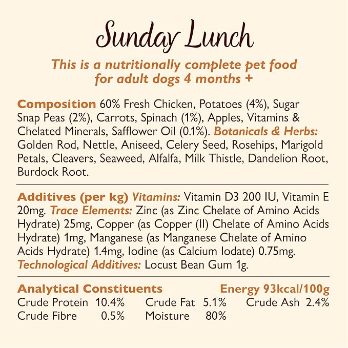 LILYS KITCHEN Sunday Lunch For Dogs, 400 GR