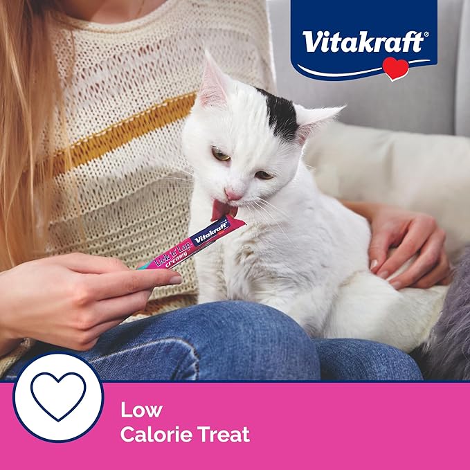 Vitakraft Lick 'n' Lap Snack Creamy, Cat Treat with Real Salmon, 16 Count