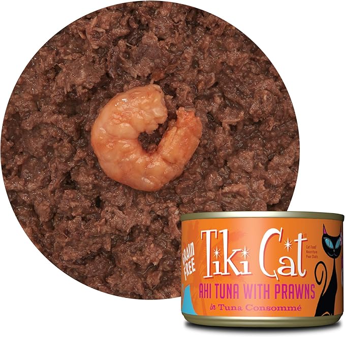Tiki Cat Grill, Tuna & Crab Surimi, High-Protein and 100% Non-GMO Ingredients, Wet Whole Foods Cat Food for All Life Stages, 6 oz. Cans (Pack of 8)