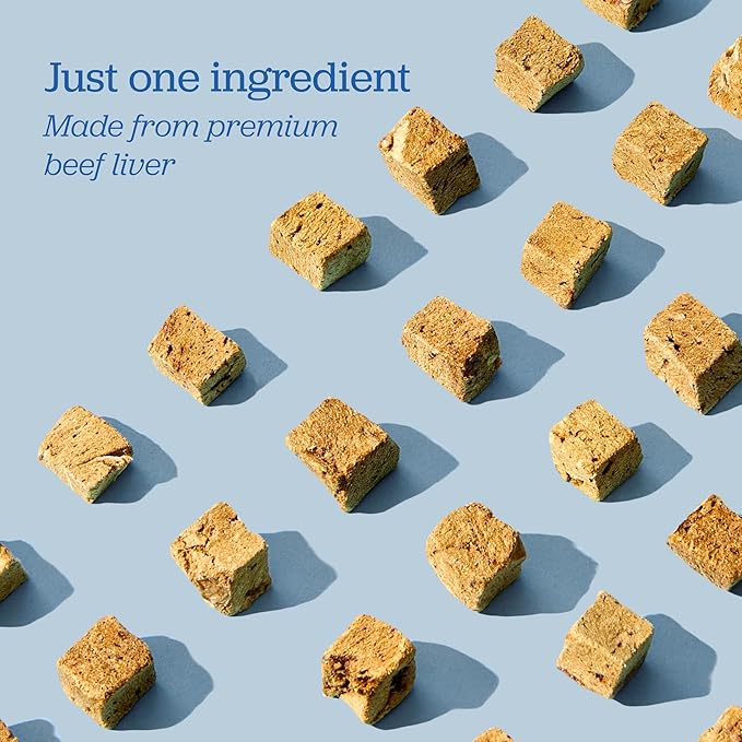 Downtown Barkery Freeze Dried Dog Treats - Single Ingredient, Low Calorie, Rich in Vitamins and Minerals - All Natural - Freeze Dried Beef Liver Dog Treats, 4 Oz
