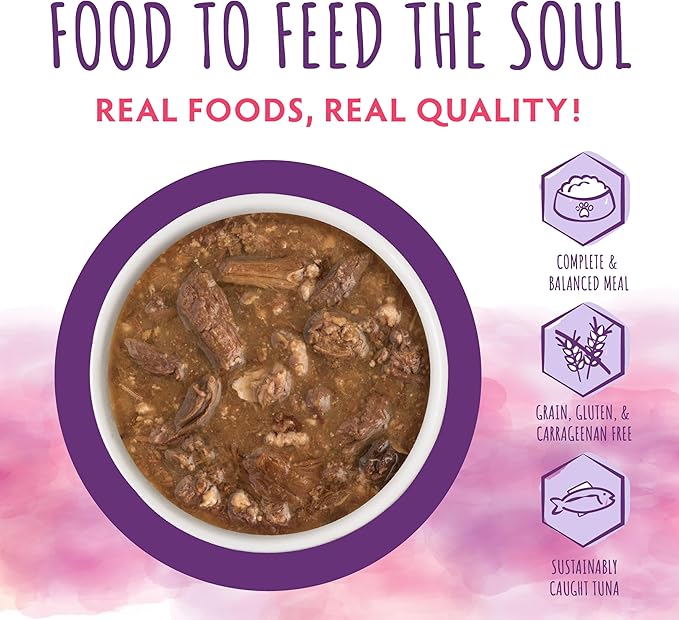 Soulistic Moist and Tender, Tuna and Duck Dinner in Gravy, 3oz Pouch, Pack of 8