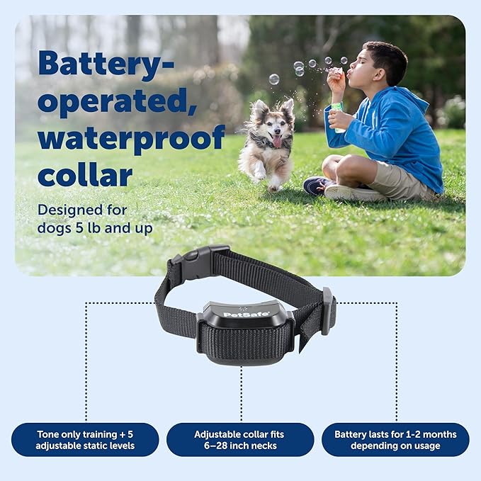 PetSafe Stay & Play 2-Dog Wireless Fence with Replaceable Battery Collar - Circular Boundary Covers Up to 3/4 Acre - Contains 2 Receiver Collars