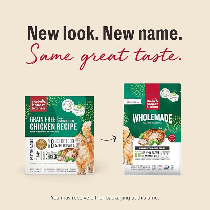 The Honest Kitchen Human Grade Dehydrated Grain Free Chicken Cat Food, 2 lb Box