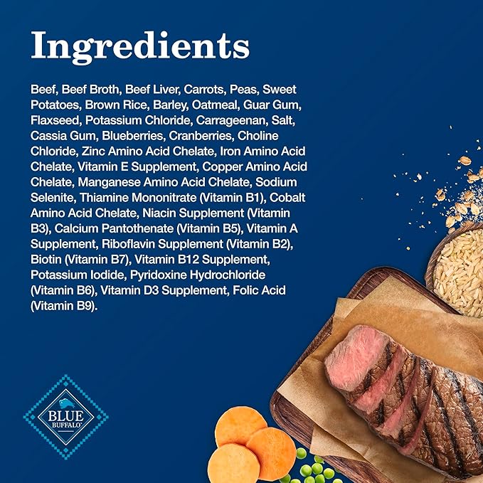 Blue Buffalo Homestyle Recipe Beef Dinner with Garden Vegetables Wet Dog Food for Adult Dogs, Chicken Recipe, 12.5 oz. Cans, 3 Count