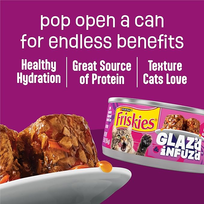 Purina Friskies Glaz’d and Infuz’d with Gravy Glaz’d Shrimp Flavored Wet Food for Cats - 5.5 Ounce (Pack of 24)