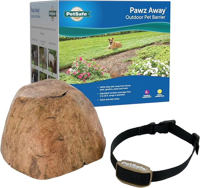 PetSafe Pawz Away Outdoor Wireless Pet Barrier, Electric Training System for Cats and Dogs with Receiver Collar