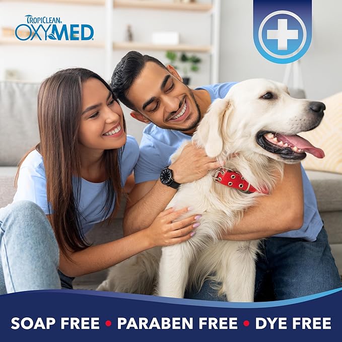 TropiClean OxyMed Hot Spot Treatment for Dogs, Medicated Dog Itching Skin Relief Spray, Anti-Itch Spray Quickly Soothes Skin Irriration, Alleviate Scratching, Chewing & Licking, Safe for Cats, 8oz
