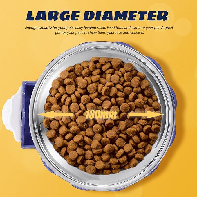 OUNONA Hanging Stainless Steel Dog Food Bowl Large Sturdy Feeding Supply Blue Convenient Pet Feeder for Puppies and Dogs
