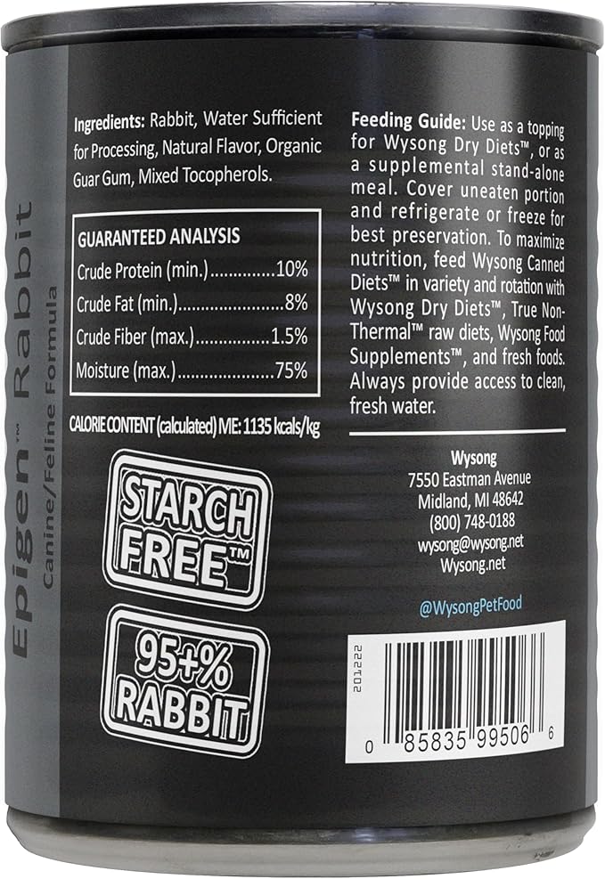 Wysong Epigen™ Rabbit Canned Dog & Cat Food (Pack of 2)