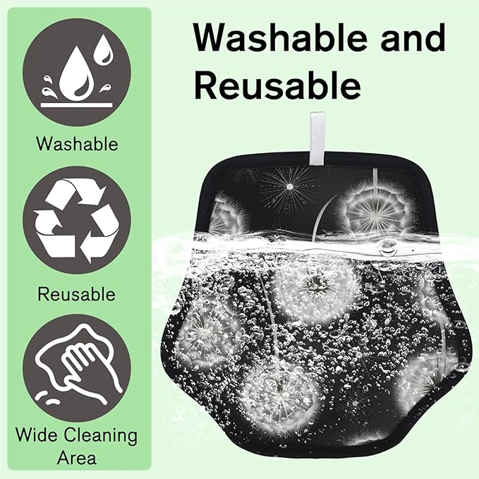 Reusable Pet Hair Removal Glove Dandelions Flying Magic Brush for Cat & Dog Hair Remover for Car, Sofa, Bedding, Clothes - 9x9 Mitt Washable