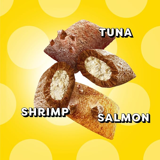 Temptations Cat Treats MixUps Surfer's Delight, Tuna, Shrimp, Salmon Flavor, Crunchy and Soft Cat Treats, 30 oz. Tub