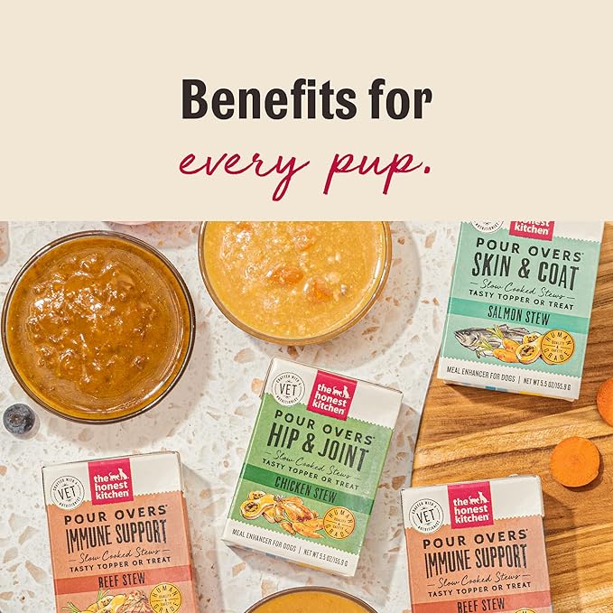 The Honest Kitchen Human Grade Functional Pour Overs: Hip & Joint Support - Chicken Stew Dog Food Topper, 5.5 oz x12