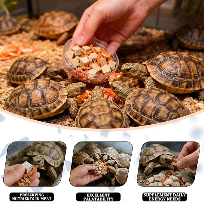Freeze-Dried Chicken, Duck & Krill for Turtles, Cats & Dogs | 3 oz Canister | Protein-Rich Diet for Aquatic Turtles, Sensitive Stomach Pets & Skin Health (3 oz)