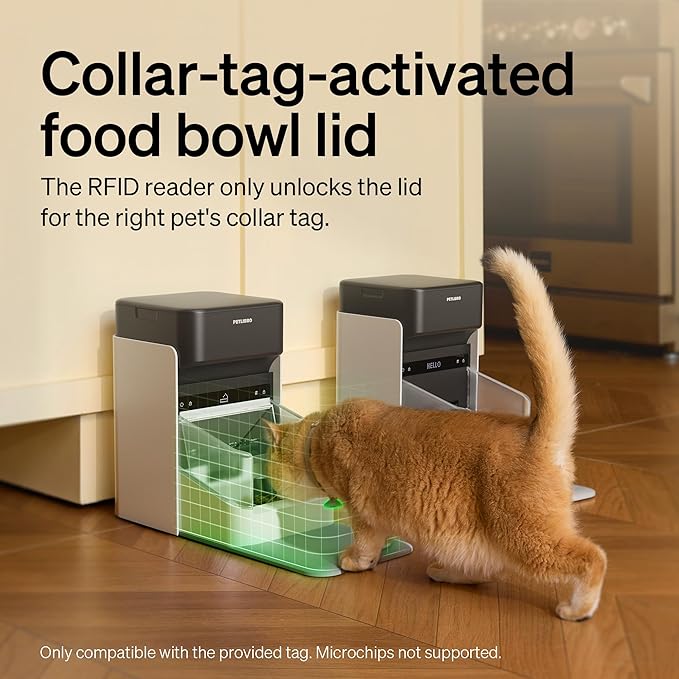 PETLIBRO RFID Automatic Cat Feeder, Collar Sensor-Activated Personalized Meals, Cats Recognition & Diet Tracking for Cats with Special Dietary Needs and Prevents Food Stealing