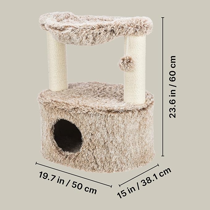 TRIXIE Gerado Cat Tree with Hammock, Condo, Scratching Post, Cat Toy